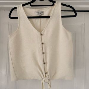 Off- white cropped Madewell top